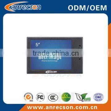 5 inch Rugged metal case security lcd monitor with BNC