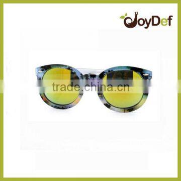 Promotion Oversized sunglasses cat eyes mirror lens colorful pattern printing sunglasses.