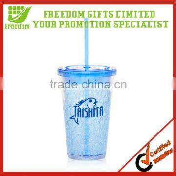 Logo Printed Plastic Tumblers With Lids And Straws