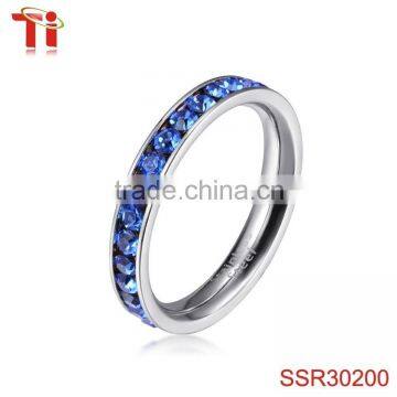 Eternity Wedding 4MM Band Ring 316L Stainless Steel Pink Cubic Zirconia Stone Rings photo-6