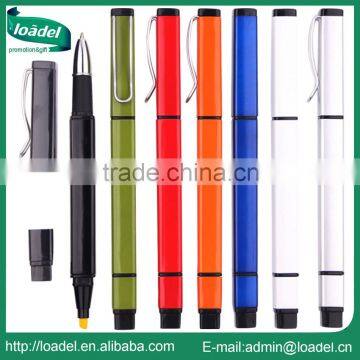 Promotion ball pen with square highlighter pen