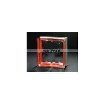 Red Side-Colored Cloudy Glass Block