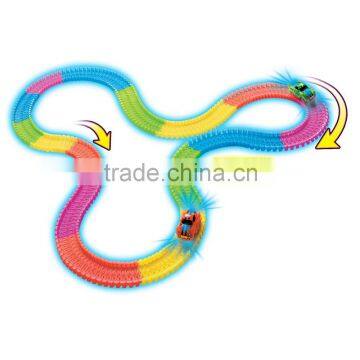Good Quality Tracks Toys Bending LED Fill Light Toy Mini Car Racing Track Magic Car Track photo-3