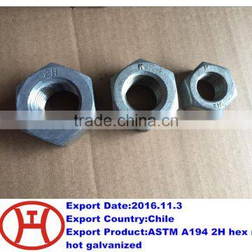 ASTM A194 2H hex nut hot galvanized