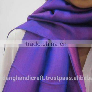 Violet silk scarf for women accessories with beautiful pattern from Vietnam