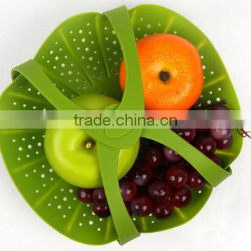 silicone vegetable fruit strainer colander basket mat bowl steamer