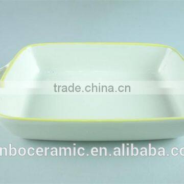 Stoneware Ceramic Baking Dish / Rectangular Bakeware With Handles photo-2