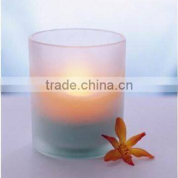 frosted glass candle cup/xmas glass votive holder