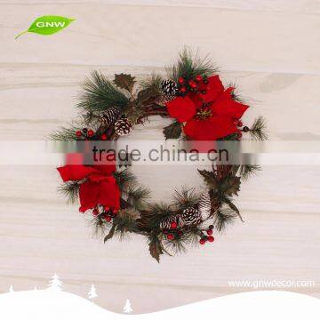 GNW CHWR-1605048 Wholesale Red Berry Christmas Wreath rings for Christmas Decoration