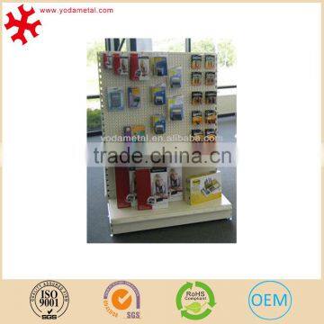 Retail store supermarket free standing pegboard display stand