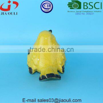 BSCI Audit DEHUA Factory EASTER Decorations Crakle Glazed Yellow Ceramic Bird Figurine Home Decor Accents photo-3