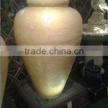 Resin Handcraft Water Fountain Yellow Vase Pot Craft Fountain Decoration photo-5