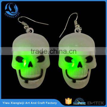 halloween skull flashing party pierced earrings