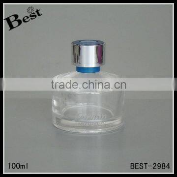 cosmetic alibaba china simple 100ml clear roumd perfume empty glass bottle silver aluminum cap best sale lowest price wholesale