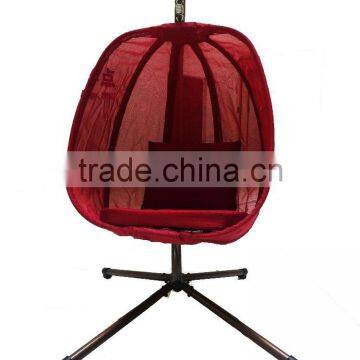 Customized red teslin hanging egg chair for relax for hot sale