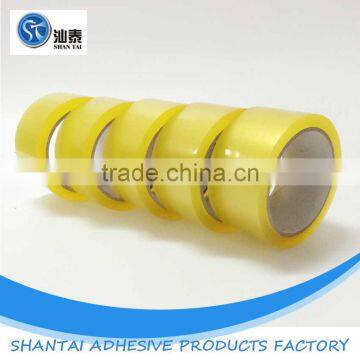 Chinese manufacturier hot sale clear/transparent yellow bopp adhesive packing tape for packing