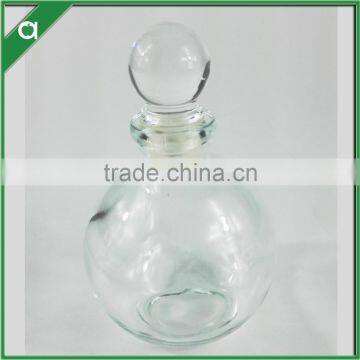 round ball glass bottle for 150ml reed diffuser with glass stopper H8.8CM,D7.6CM