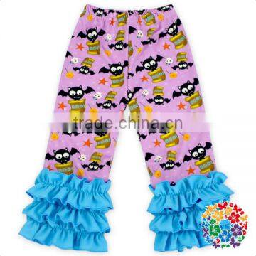 Cotton & Polyester Baby Pants Bats Print Halloween Day Girls Pants 0-6 Years Old Baby Ruffle Pants