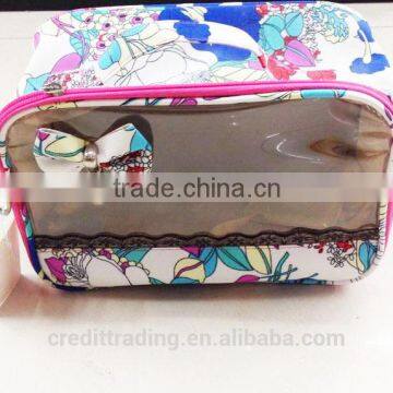 Multi color ladies fashion design cosmetic bag cute cosmetic