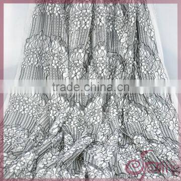 Elegant flower cord lace fabric, nylon fabric lace for dress,blouse,tops