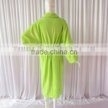 Warm Winter Bathrobe Lime Coral Flannel Thick Long Spa Robe Women's Pajamas photo-2