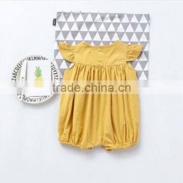 Mustard Solid Color Plus Size Harem Romper Toddler Baby Clothes Wholesale photo-2