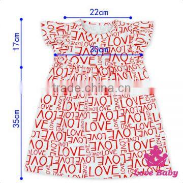 Hot Sale Summer Casual Kids Clothing Fly Sleeve LOVE Printed Design New Model Girl Short Dress photo-6