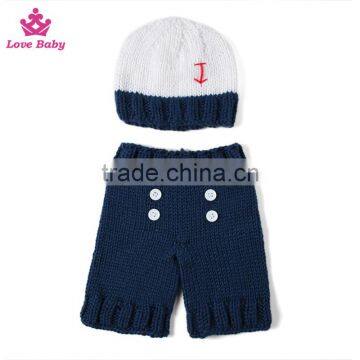 2pcs Set Newborn Infant Baby Boy Photography Prop Costume Cute Cap Pants
