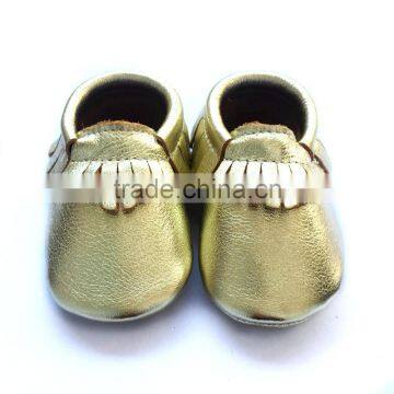Hot Selling Baby Leather Moccasin Shoes the Metal Color Moccasins Shoes photo-6