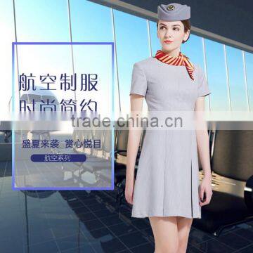 Custom Good Quality Fashionable Slim Fit Air Hostess Stewardess Uniform / Business Dress for Stewardess Wholesale photo-6