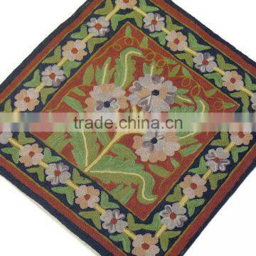 Kashmir Embroidered Throw Pillow Square Designer Decorative Floral Cushion Cover photo-2