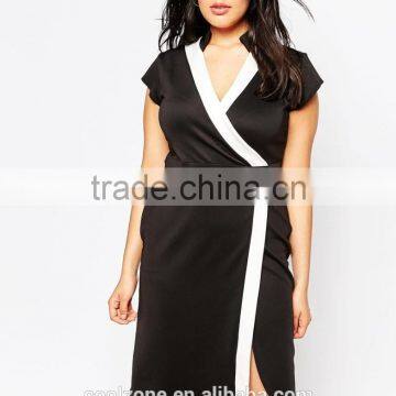 Low MOQ Plus Monochrome Bodycon Dress,top Female Dresses 2015 photo-3