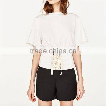 Summer Hot Sale Simple Design High Waisted Shorts With Side Pockets photo-5