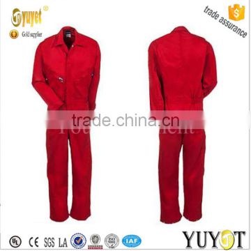 red 100%cotton anti static workwear overall for mechanic