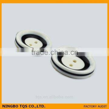 Classic White Black Line 2 Holes Resinic Buttons for Coat photo-2
