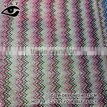 New Arrival Hot Fix Rhinestone Mesh Stripe Design Iron on Resin Mesh for Garments photo-3