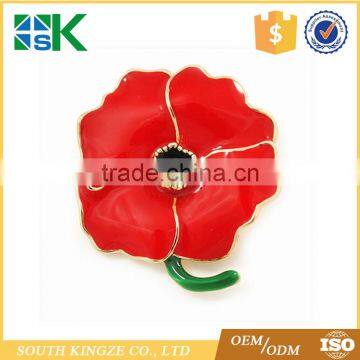 Red Flower Poppies Enamel Badge Poppy Pin Brooch Costume Jewellery Gift