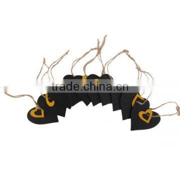 Handmade Mini Heart Shaped Hanging Wooden Blackboard Gift Price Tags Decor photo-5