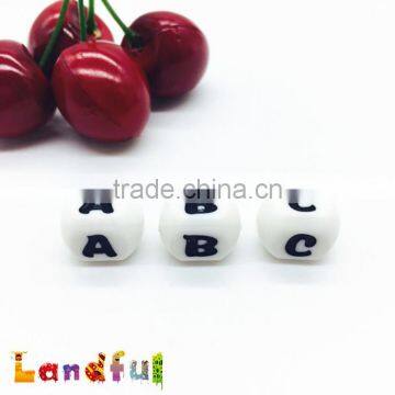 12mm English Letters Baby Bracelet Beads Alphabet Teething Silicone Beads photo-5