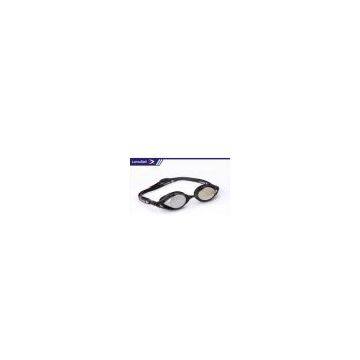 Kids comfortable Black mirrored anti fog swimming goggles with double Silicone head strap