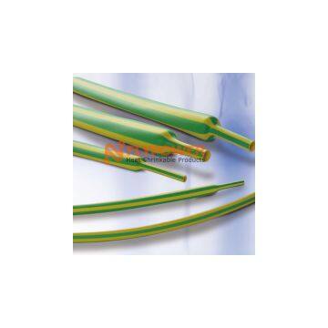 Yellow and Green Striped Flexible Flame Retardant Thin Wall Heat Shrink Tubing 2:1, 3:1 BH-2F(YG)