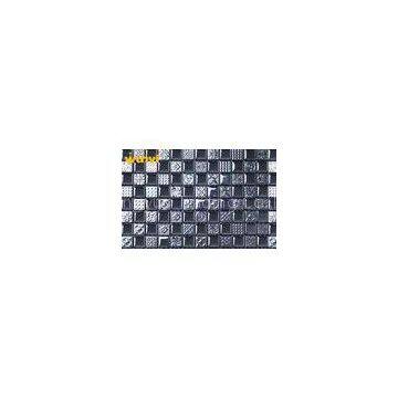 Square Gray Glass Mosaic Wall Tile , Glass Mosaic Bathroom Wall Tiles
