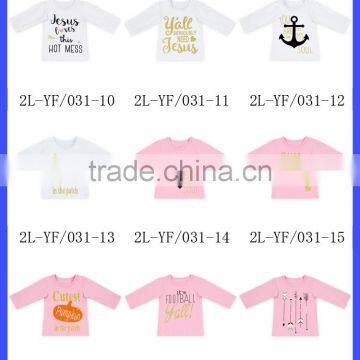 Wholesale Letter Printed PIE Teenager Baby Girls Top Shirt for Children M6082111