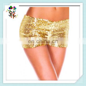 Burlesque Fancy Dress Sexy Girls Hot Short Gold Sequin Pants HPC-1897