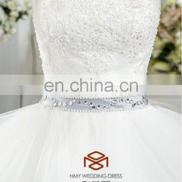 China Supplier New Style Lace Handmade Beaded Strapless Fit Wedding Dress photo-5
