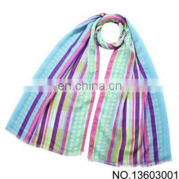 Dot fashion stripes Fluorescent printing scarf wholesale