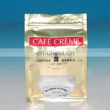 Colorful printing laminated flat bottom coffee bag with handing and valve cheap price