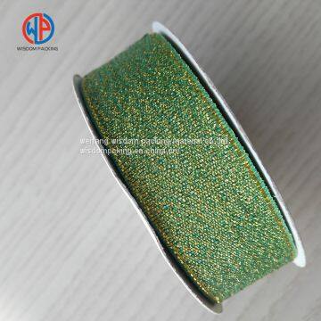 Wholesale Gold/sliver Metallic Polyester Glitter Ribbon