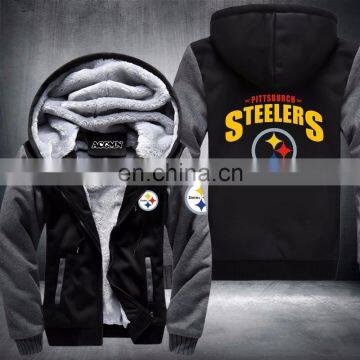 Pittsburgh Sublimated Football Team Men Women Thicken Jersey Football Soccerr Uniforms Hoodie Jacket Clothing Casual Coat