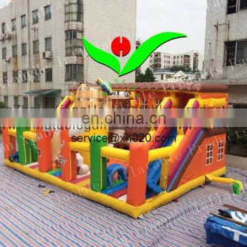 Hot sell theme amusement park PVC Tarpaulin inflatable giant beer cowboy fun city